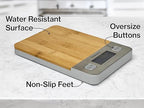 PantryPro Bamboo Platform Digital Kitchen Scale - 11 pounds Capacity LCD Display Grams and Ounces AAA Battery Included (Natural)