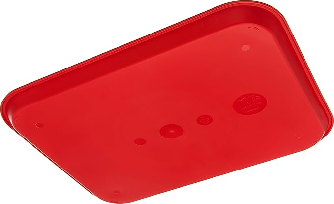 Carlisle FoodService Products Cafe Fast Food Cafeteria Tray with Patterned Surface for Cafeterias, Fast Food, And Dining Room, Plastic, 17.87 X 14 X 0.98 Inches, Red