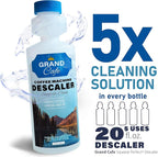 Grand Cafe – Universal descaling solution - Perfect Measure Bottle (20 oz, 5 uses per bottle) for Keurig, Nespresso, Delonghi and All Single Use Coffee Pot and Espresso Machines