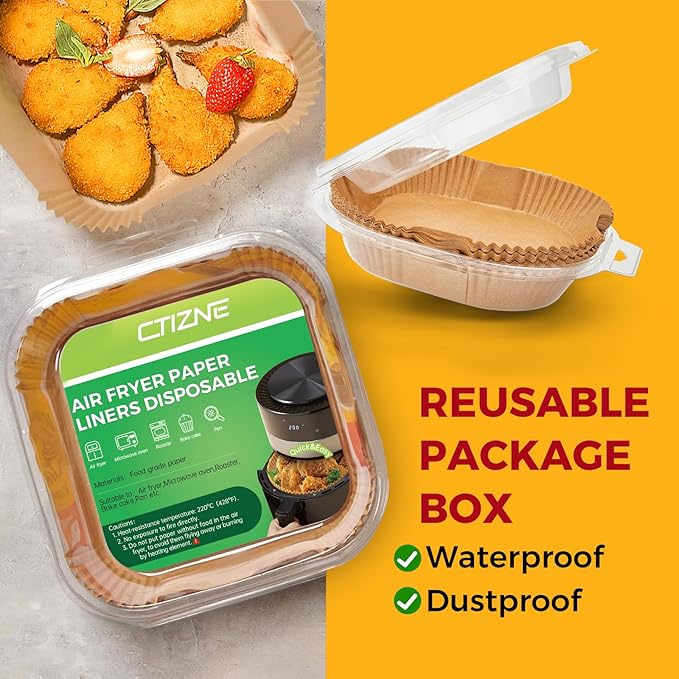 Air Fryer Liners Disposable - 300Pcs 8In Square Parchment Paper for Air Fryer Non-Stick Airfryer Basket Liners for Steamer Microwave Oven