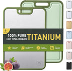 2 in 1 Pure Titanium Cutting Boards for Kitchen Chopping Board with Handle Large Big Small Kitchen Meat Butcher Block Not Stainless Steel Wood Bamboo Glass Rubber Plastic Silicone Acrylic Teak Sink