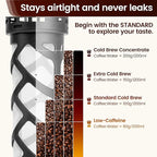 Cold Brew Coffee Maker Glass, Airtight & Leakproof Mason Jar Pitcher with Cold Brew Filter, 64 oz Glass Pitcher with Lid for Iced Coffee, Lemonade, Ice Tea