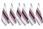 Urban Villa Kitchen Towels 100% Cotton Pack of 6, Highly Absorbent Quick Drying Super Soft Premium Dish Towels for Kitchen with Hanging Loop Hand & Tea Towels - 20x30 Inch, (Wine & White, Striped)