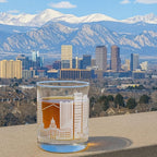 Greenline Goods – Denver, CO Skyline Whiskey Glasses (Set of 2), 10 oz – Rocks/Old Fashioned Tumblers