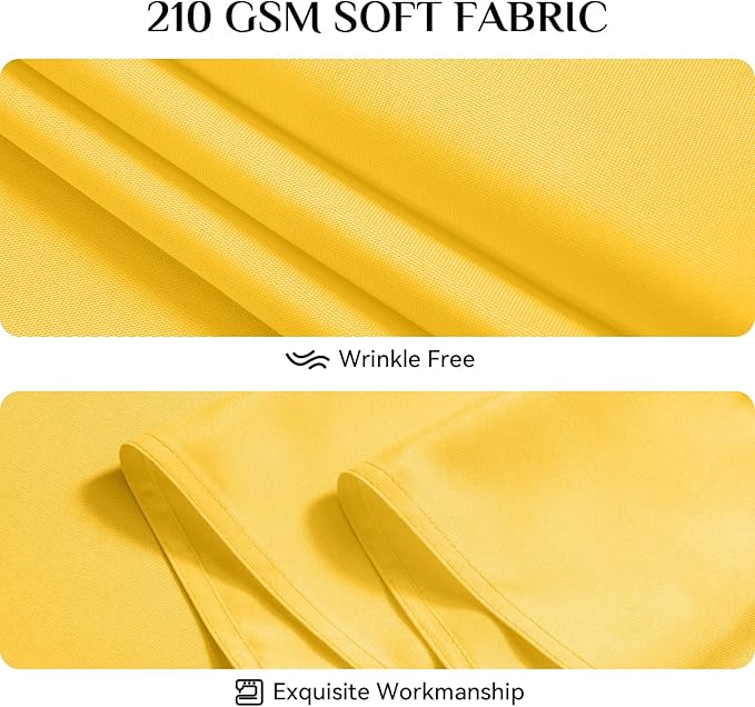 Softalker Rectangle Tablecloth, Waterproof & Stain Resistant Table Cloths Wrinkle Free 210GSM Fabric Washable Polyester Table Cover for Spring/Party/Outdoor - 90 x 156 inch,Yellow
