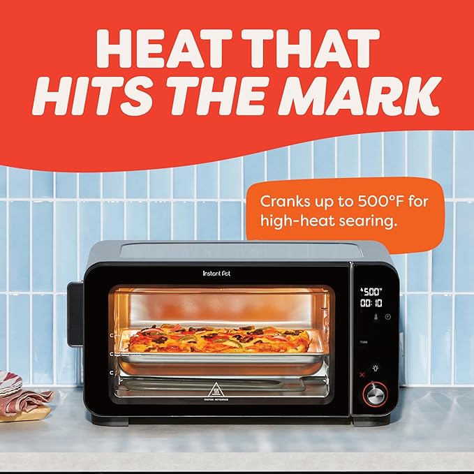 Instant Pot 6-Slice InstantHeat 10-in-1 Air Fryer Toaster Oven, Air Fry, Roast, Bake, Sear Crisp, Toast, Bagel, Broil, Dehydrate, Reheat, and Make Pizza