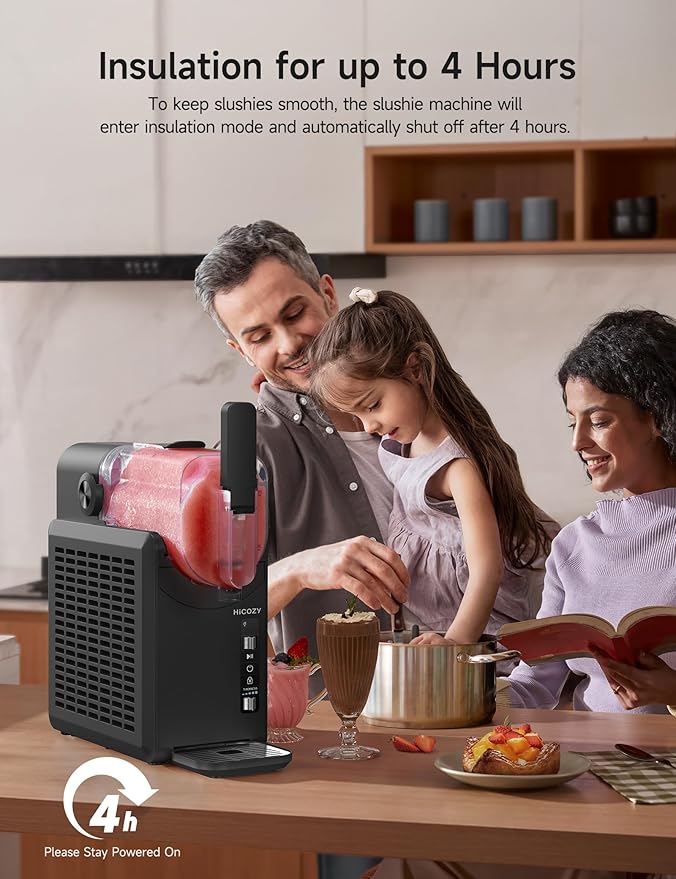 Hicozy F1 Slushie Machine, Professional Frozen Drink Maker, Slushy Machine for Home, No Ice Needed, Self-Cleaning, 5 Presets for Milkshakes, Cocktail, Frappés, and More (Black)