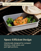 Caraway Nonstick 9” x 6.5” Small Rectangle Baking Pan – Non-Toxic, PTFE & PFOA Free – Aluminized Steel Core – Deep Ceramic Baking Pan for Casseroles, Lasagna & More - Sage