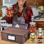 16+32 oz Mason Jar Storage Containers - Sturdy Canning Jar Boxes Organizer, Foldable with Dividers, Holds 12 Pint Mason Jars, Home Canning Supplies (Pint+Quart)