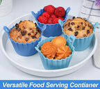 Koluti Reusable Silicone Baking Cups Set of 4, Nonstick Muffin Cupcakes Mold with Double Handle, BPA Free, Small Round Air Fryer Cupcake Liners, 2 Color