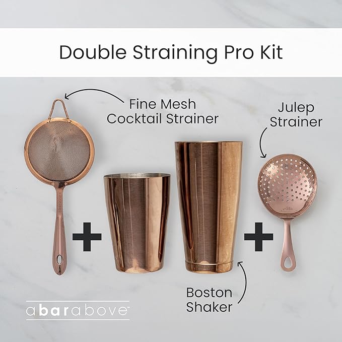 A Bar Above Professional Boston Shakers Set 18 oz Weighted Stainless Steel Cocktail Shaker Set for Bartenders, Premium 304 Steel Bar Shaker, Essential Bartending Tools for Mixing Drinks