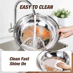 Gold Chafing Dishes for Buffet with Glass Lid (5QT, 4 Pack), Round Stainless Steel Chafers and Buffet Warmers Sets with Lid Holder, Rolled Edge Design, for Catering Events, Parties, Weddings