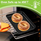 E-far Toaster Oven Pan with Rack Set, 10.5 x 8 x 1 Inch Nonstick Small Cookie Baking Sheet with Cooling Rack, Non-Toxic & Easy to Clean