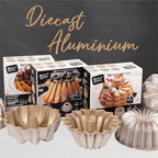 Baker's Secret for Fluted Cake Pan, Fluted Cake Pans, Perfect for Fluted Cakes, Die Cast Aluminum Cake Pans, 2 Layers Non-stick Coating, Novelty Cake Pan - The Cast Aluminum Collection (Classic)