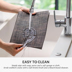 LEXMORE PVC Woven Placemats 6 PCS Wipeable Indoor/Outdoor Table Mats Washable Vinyl Place Mats for Dining Table, Set of 6-Black/Brown