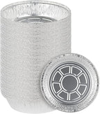 Mr Miracle Pack of 50 Disposable Aluminum Foil Pans –6 Inch Circular Aluminum Pans, Ideal for Baking, Storing, Heating, Serving, BBQ - Round Foil Pans