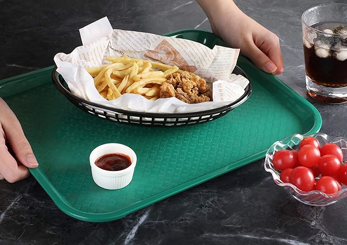 New Star Foodservice Fast Food Tray, Set of 12 (Green, 10 by 14 Inch)