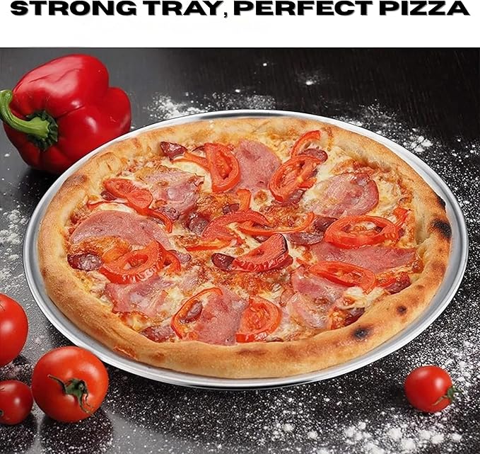 10-inch Aluminum Pizza Tray | Commercial Grade Round Baking Tray for Oven, Home & Restaurant Use [1 Pack]