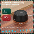 Electric Whiskey Smoker Kit with Led Lights, 4 Reusable Ice Cubes and 6 Flavors Natural Wood Chips, Old Fashioned Bourbon Smoker Kit for Home Bar, Bourbon Whiskey Gifts for Men, Dad, Husband