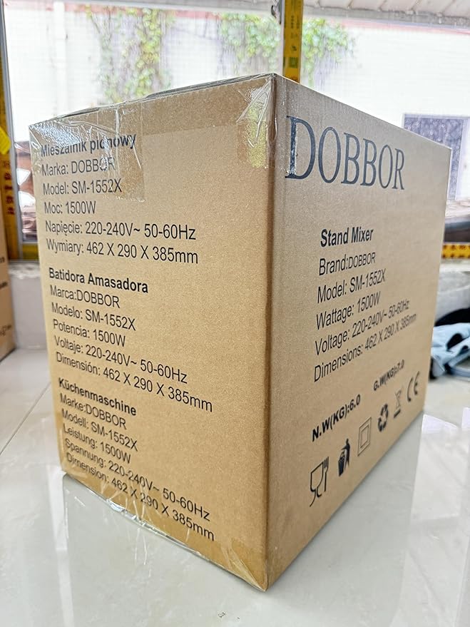 DOBBOR Electric Stand mixer, 9.5QT 660W 7 Speeds Tilt-Head Dough Mixers, Bread Mixer with Dough Hook, Whisk, Beater, Splash Guard for Baking Bread, Cake, Cookie, Pizza, Muffin, Salad and More - Red