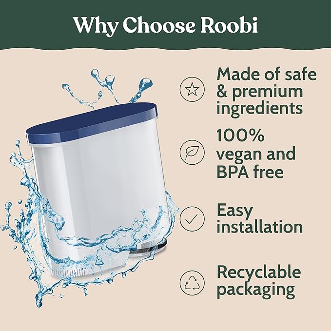 Roobi Philips Compatible Water Filters. Specially Designed for Saeco Coffee Machines, Carbon Neutral Aqua Clean Water Filters. 2 Pack, 6 Months Supply