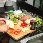 Felli Flip Tite Food Storage Container with Lid 4” RECTANGLE Airtight Ring Flip Lock Top, Stackable Acrylic Canister Set for Kitchen Fridge Pantry Organizer, Veggie Fruit Tea Bag Snack (1.1 qt)