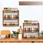 Klxuyuo Spice Rack Wall Mount for Spice Jars & Seasonings, 3 Tier Large Wall Hanging Spice Rack Organizer for Kitchen Cabinet, Pantry Door