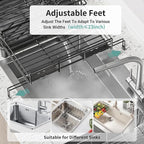 Large Dish Drying Rack - Expandable Dish drainers for Kitchen Counter,Over The Sink Dish Drainer Drying Rack,Rustproof Dish Drainer with Utensil Holder and Drainboard