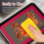 Silicone Baking Mat, 2 colors Half Sheet(16.5"x11.6") Non-Stick Baking Mat, Food Safe Silicone Mats for Baking Cookies, Macarons, Vegetables, 480℉ Heat Resistant (Deep Raspberry & Amber)