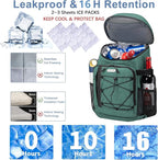 Backpack Coolers Insulated Leak Proof 30 Cans, Soft Sided Insulated Cooler Bags Ice Chest Backpack for Beach Travel Camping, with Reusable Ice Packs