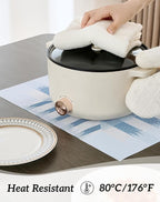 Leetaltree Geometric Print Blue Placemats Set of 8 - Heat Resistant Non-Slip Place mats for Dining Table, Washable Durable PVC Vinyl Woven Table Mats (Geometric Blue, 8)