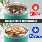 20 oz Tumbler Coffee Tavel Tumblers Bulk with Lid Stainless Steel Double Wall Vacuum Insulated Mug Powder Coated Cups fit Car Cupholder for Hot and Cold - Light Blue, 4Pack