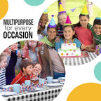 Exquisite Party Solids 54 Inch X 100 Feet Black Gingham Plastic Table Cover Roll in A Cut - to - Size Box with Convenient Slide Cutter. Cuts Up to 12 Rectangle 8 Feet Plastic Disposable Tablecloths