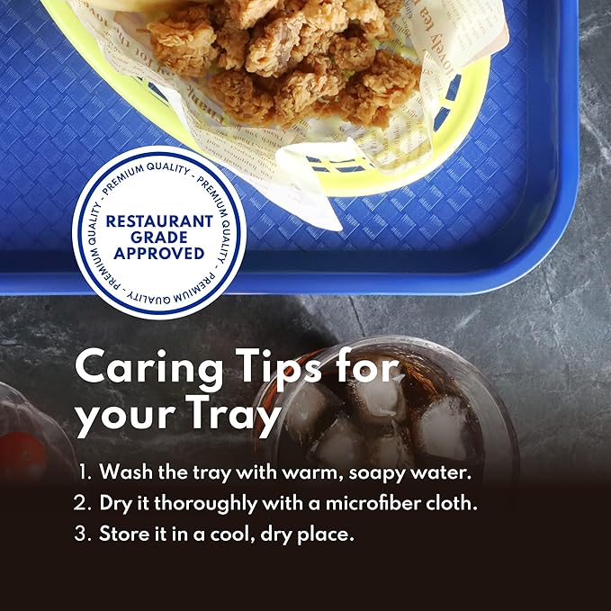 New Star Foodservice Fast Food Tray, Set of 12 (Blue, 14 by 18-Inch)