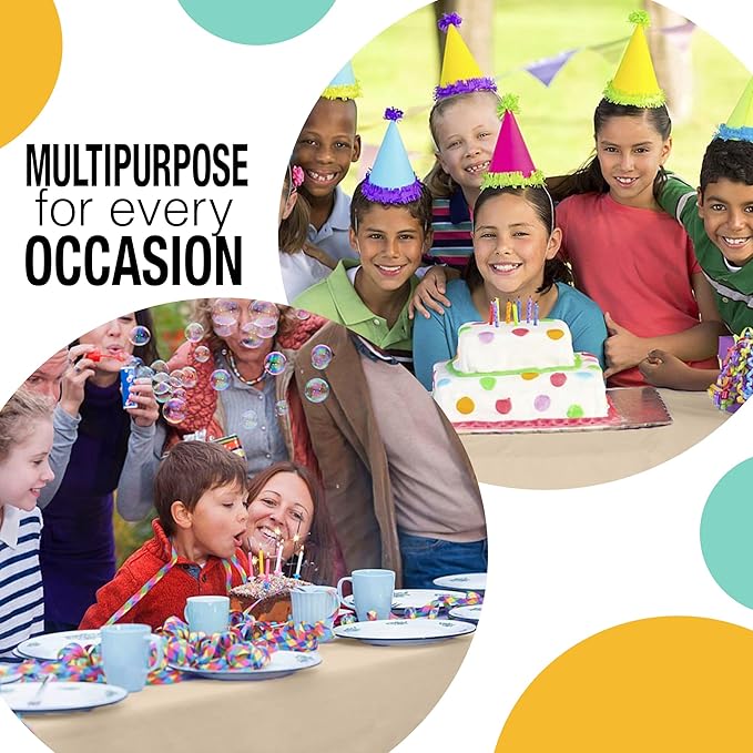 Exquisite Party Solids 54 Inch X 300 Feet Ivory Plastic Table Cover Roll in A Cut - to - Size Box with Convenient Slide Cutter. Cuts Up to 36 Rectangle 8 Feet Plastic Disposable Tablecloths