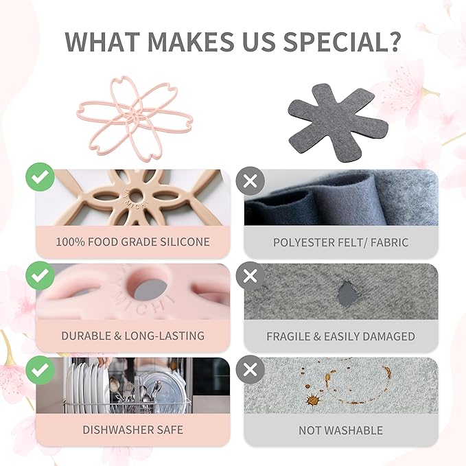 iPROTECT - Stack Expert | Multi-Purpose BPA-Free Silicone Pans & Pots Protector. Set of 2. Trivets for All Cookware Sizes, Protects Coating & Scratches, Dishwasher Safe (Mocha Nude, S)