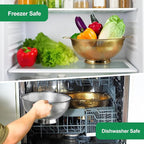 3PCS Three Colors Mix Colander Set, 3QT Black & 4QT Silver & 5QT Gold, Stainless Steel Pasta Strainer with Handle for Prepping Washing Draining Storing Food, Dishwasher Safe