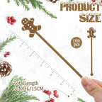 Chengu 100 Pcs Christmas Drink Stirrers Xmas Stir Sticks Bulk Holiday Coffee Stirrers Plastic Swizzle Stick Hot Cocoa Bar Supplies Chocolate Decoration Reusable Cocktail Mixer(Gingerbread Man)