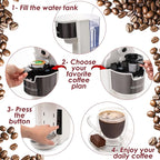 Mixpresso White Single Serve Coffee Brewer K-Cup Pods Compatible & Ground, 30 oz Compact Coffee Maker Single Serve With 5 Brew Sizes Up To 14 Oz, Fits Travel Mug, Adjustable Drip Tray
