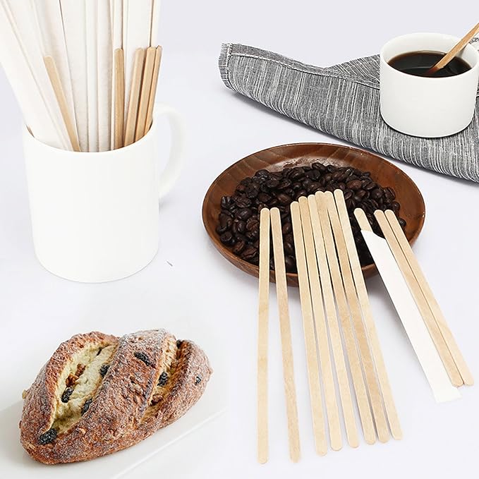 7 Inch 1000 Pcs Individually Wrapped Coffee Stirrers, Paper Wrapped Coffee Stir Sticks, Wrapped Stir Sticks, Tea and Hot Chocolate Gifts