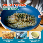 Teivio 8.4" Large Plastic Pasta Bowls Reusable, 45 oz Pasta Serving Bowl Set of 12, Kitchen Wheat Straw Serving Deep Plate Bowls for Salad, Cereal,Soup,Unbreakable Dishwasher Safe, Multicolor