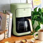 Beautiful Large Capacity 14-Cup Programmable Coffee Maker with 1-4 Cup Mode & Charcoal Filter by Beautiful (Sage Green)