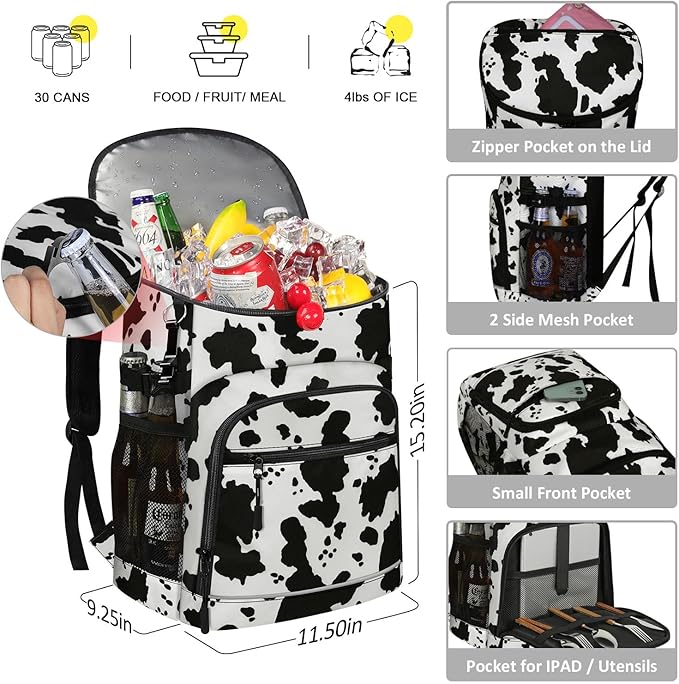 Cooler Backpack Insulated Leakproof Waterproof Backpack Cooler Bag 30/45 Cans, Large Capacity Lightweight Travel Camping Beach Backpack Cooler Ice Chest for Men and Women