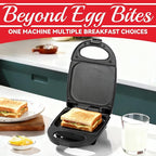 Egg Bite Maker with 2 Silicone Egg Molds for Breakfast Sandwiches, Breakfast Maker, Omelet Pan, Healthy Snacks or Desserts, Black