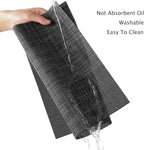 Myir JUN Placemats Set of 6, Vinyl Woven Placemats Place Mats Indoor Washable Table Mats Non-Slip Place mats for Dining Table (Dark Gray-Black, Set of 6)