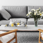 17" x 12" Wood Serving Tray with Gold Polished Metal Handles, Home Decorative Wooden Rectangle Ottoman Leather Decor Platter Bathroom Vanity Tray for All Occasions Alligator Silvery