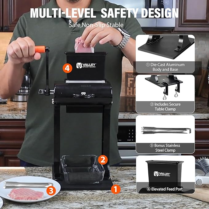 Manual Meat Tenderizer Machine, Stainless Steel Meat Cuber Tenderizer Machine for Beef and Chicken