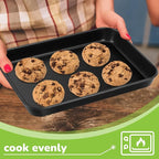 E-far Toaster Oven Pan with Rack Set, 10.5 x 8 x 1 Inch Nonstick Small Cookie Baking Sheet with Cooling Rack, Non-Toxic & Easy to Clean