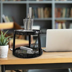 Simple Houseware 10-Inch 2 Tier Lazy Susan Multifunctional Organizer, Rustic Brown