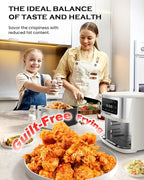 Nuwave Brio Plus 6-in-1 Air Fryer, 7-Qt Large Capacity, 50°F–400°F Precise Temp Control, Non-Toxic PFAS-Free Nonstick, Air Fry, Bake, Roast, Toast, Dehydrate, Reheat, 100 Presets, Dishwasher Safe